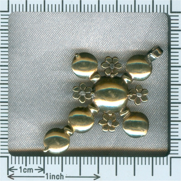 Antique Belgian gold cross pendant with old table cut rose cut diamonds by Artista Desconhecido