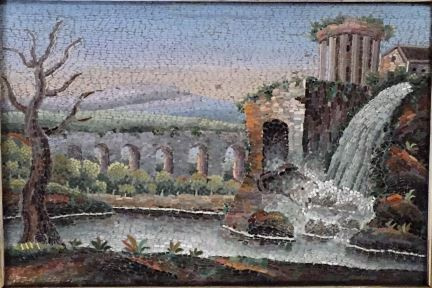 Grand Tour Souvenir: Micromosaic Vesta Temple at Tivoli by Artista Desconocido