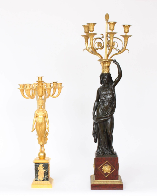 An imposing pair of French Louis XVI ormolu and bronze candelabra, François Remond, circa 1800 by François Remond