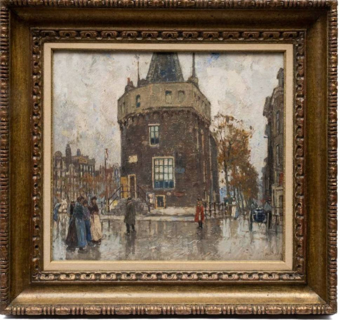 Regenachtige dag bij de Schreierstoren in Amsterdam by Henri Cassiers