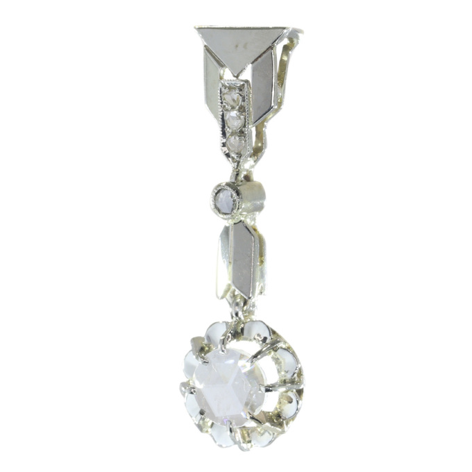 Vintage Art Deco large rose cut diamond pendant by Artista Desconocido