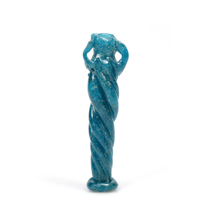 A Late Roman turquoise glass rod-formed balsamarium, 4th-5th century AD by Artista Desconocido