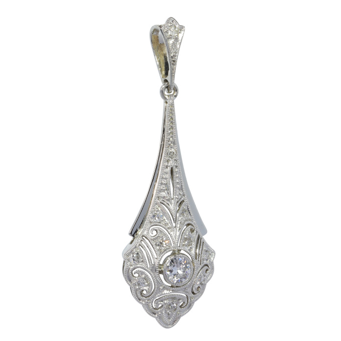 Vintage 1920's Art Deco pendant with diamonds by Onbekende Kunstenaar