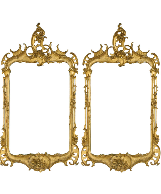 A Pair Dutch Rectangular Louis XV Mirrors by Artista Desconhecido