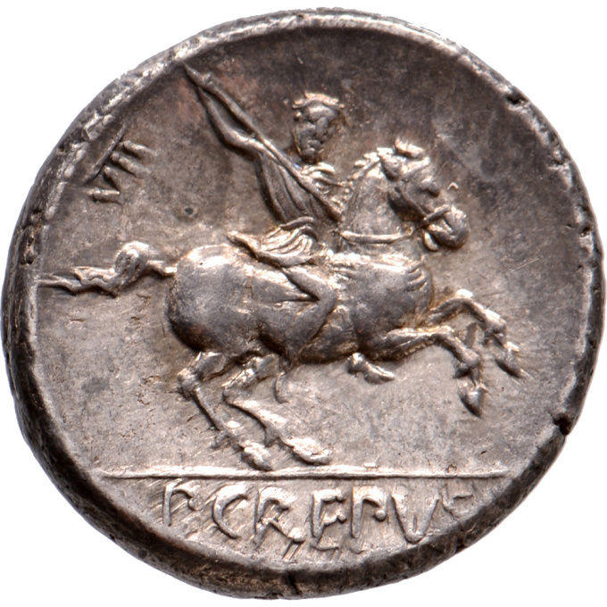 AR Denarius P. Crepusius 82 BC by Onbekende Kunstenaar