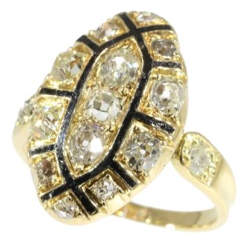 Mid 18th Century antique Baroque/Rococo ring with old mine cut diamonds by Unknown Artist