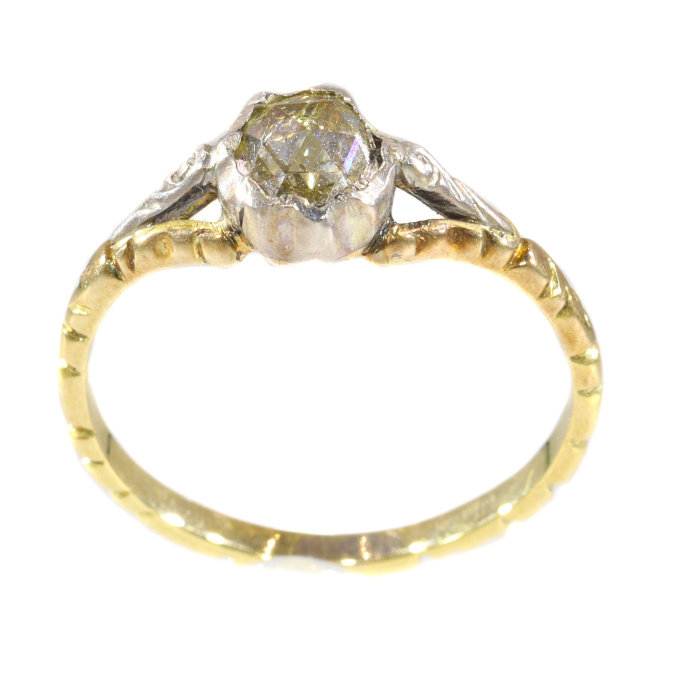 Dutcha antique ring with rose cut diamond by Artista Sconosciuto