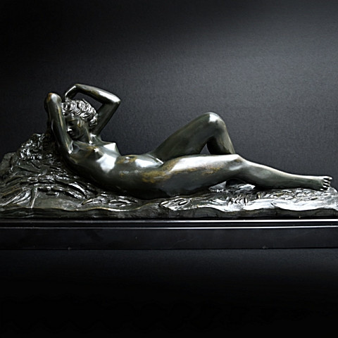 Art deco nude woman lying  by Marcel Andre Bouraine