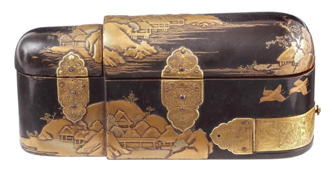 A rare Japanese export lacquer medical instrument box by Unknown artist