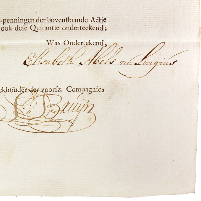 Share of 250 Flemish pounds August 1 1758 Middelburgsche Commercie Compagnie by Onbekende Kunstenaar