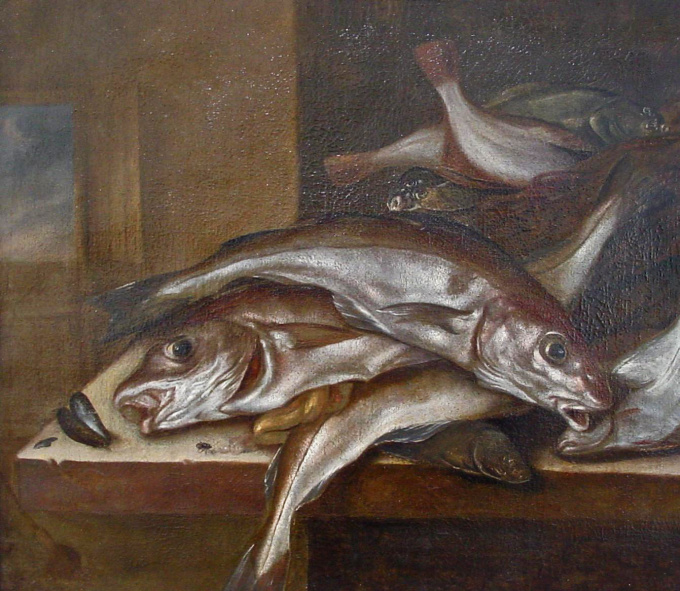 Still life with haddock by Jacob Gillig