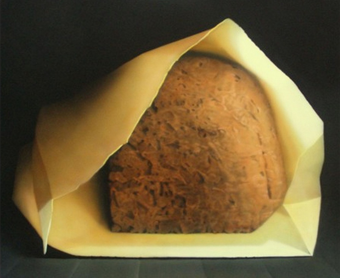 Broodje in papieren zakje by Elzo Dibbets