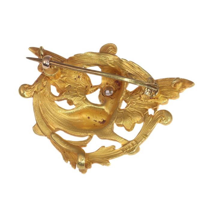 Griffing brooch Late Victorian Early Art Nouveau gold with diamond by Artista Desconhecido