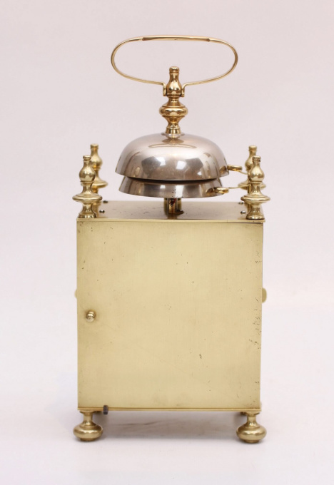 An early and large French brass Capucine travel clock by Bechet A Lyon, circa 1770 by Bechet Lyon