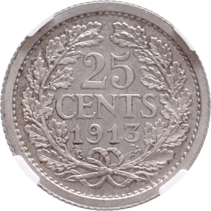25 cent Wilhelmina NGC PF 61 by Unknown artist