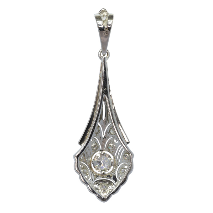 Vintage 1920's Art Deco pendant with diamonds by Artista Desconocido