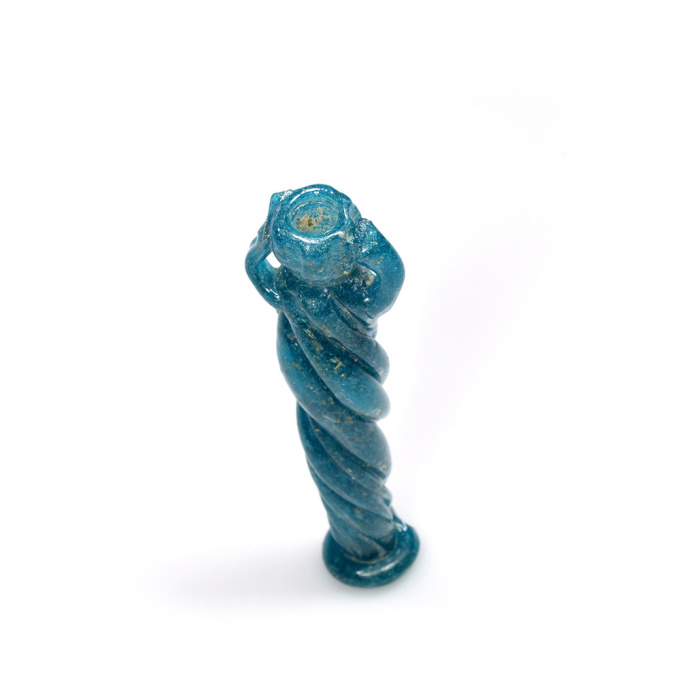 A Late Roman turquoise glass rod-formed balsamarium, 4th-5th century AD by Artiste Inconnu