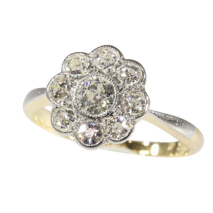Vintage 1920's Art Deco diamond cluster ring by Artista Sconosciuto