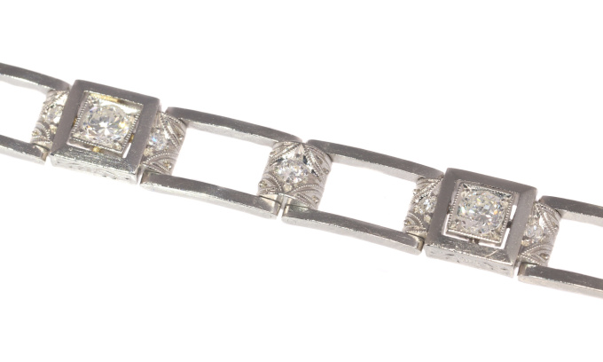 Vintage Art Deco diamond platinum bracelet by Onbekende Kunstenaar