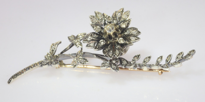 Vintage antique trembleuse diamond branch brooch by Unbekannter Künstler