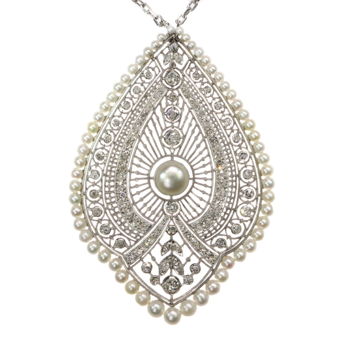 Edwardian natural pearls Princess necklace possibly made by Soler Cabot by Unbekannter Künstler