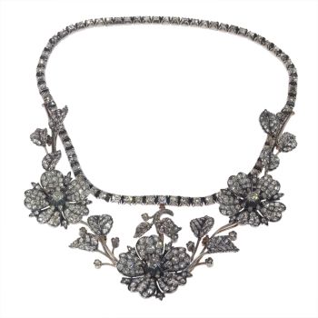 Vintage Georgian / Victorian diamond tiara and necklace set with over 500 diamonds by Unknown artist