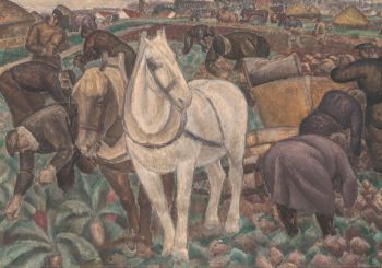 Landarbeid aan de Leie (Sint Martens-Lathem), 1925/1926 by Leo Gestel