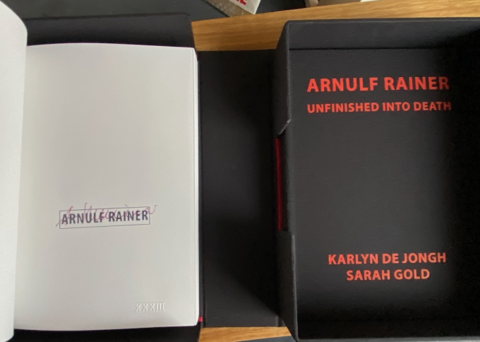Special book edition and small artwork signed by ARNULF RAINER: "UNFINISHED INTO DEATH" by Arnulf Rainer