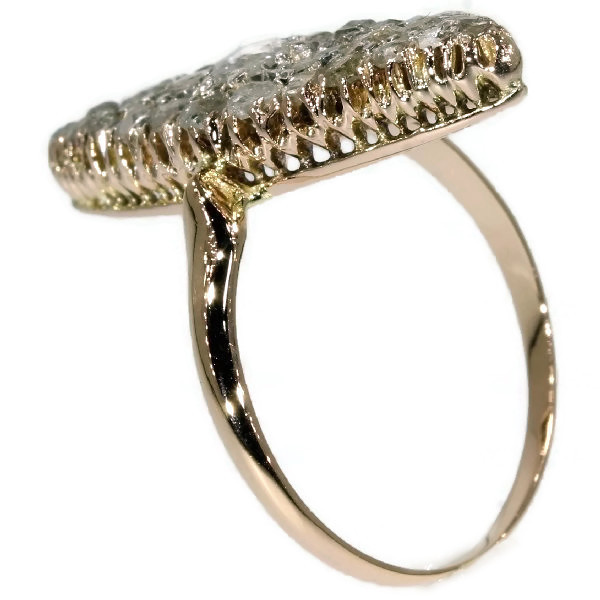 Antique rose cut diamond marquise-shaped ring by Unbekannter Künstler