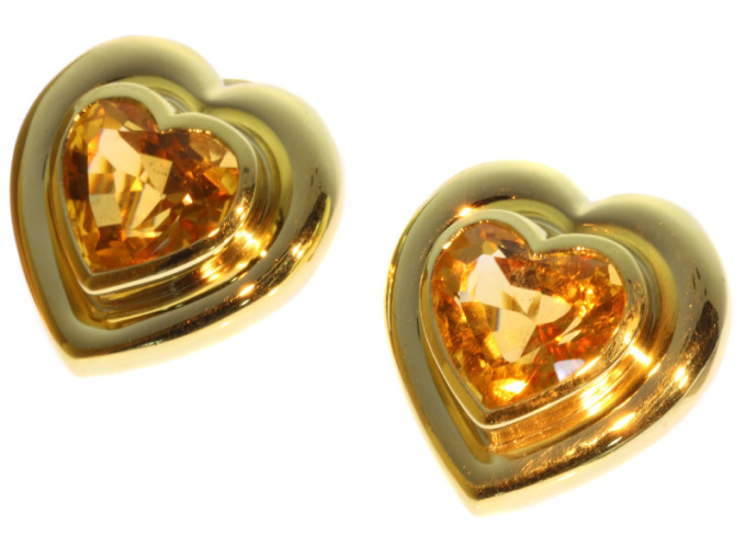 Paloma Picasso for Tiffany & Co Vintage citrine heart shaped earclips by & Co. Tiffany