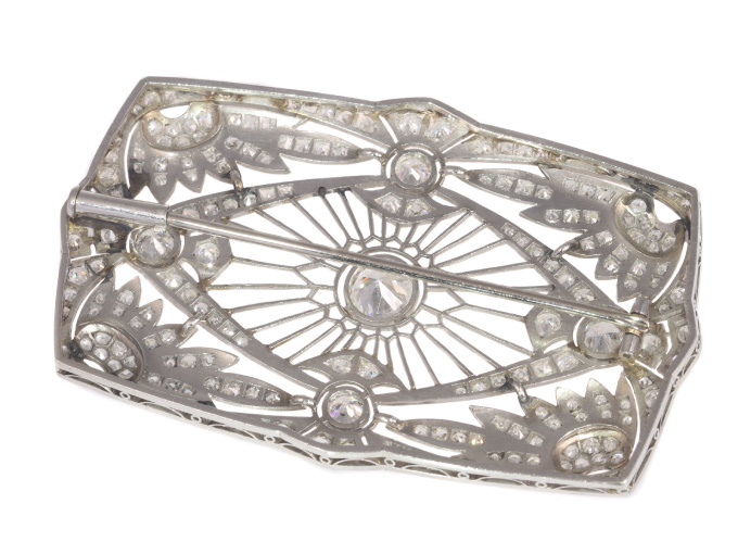 Vintage Art Deco diamond brooch set with 5.33 crt total diamond weight by Unknown Artist