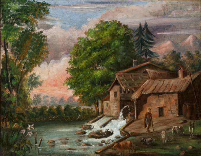 Paysage avec moulin by Paul Cézanne