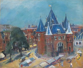 The Nieuwmarkt in Amsterdam, with the Waag by Jan Wiegers