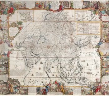 A large wall map of Asia by Nicolas de Fer  by Unknown Artist