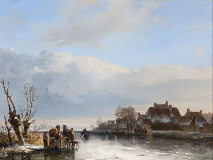 Dutch Winterlandscape by Frans Breuhaus de Groot