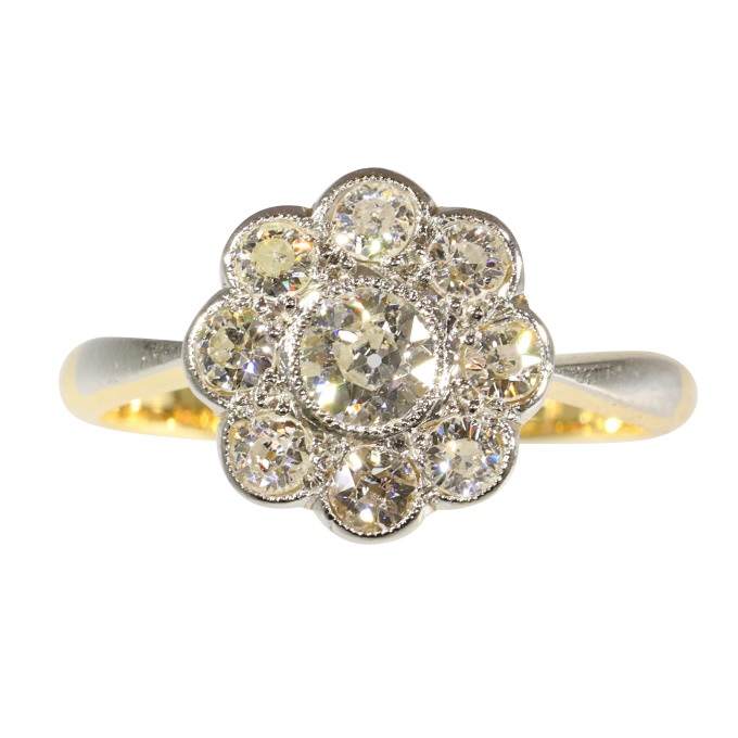 Vintage 1920's Art Deco diamond cluster ring by Onbekende Kunstenaar