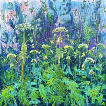 Ultramarine Hogweed - Oil on Canvas by Gertjan Scholte-Albers