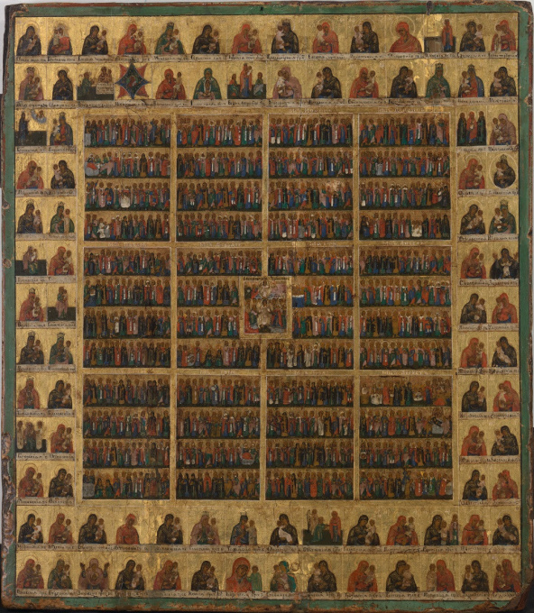 No 11 Year Calendar Icon with all the Saints by Unknown Artist