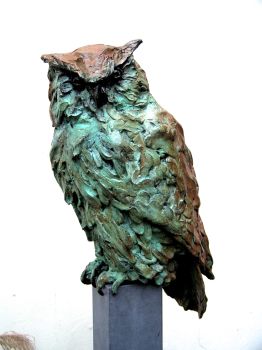 Eagle owl by Jacqueline van der Laan