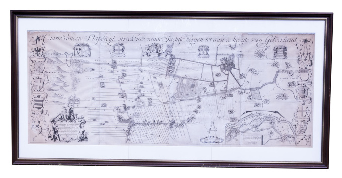 Appealing wall map of the Slaperdijk in the Gelderse Vallei by Justus van Broeckhuijsen