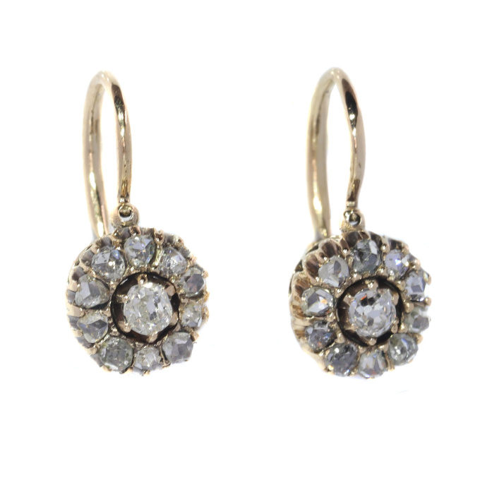 Antique diamond earrings mid 19th Century by Unknown artist