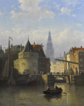 A view of Amsterdam, seen from the IJ, with the Schreierstower by Coen Greive