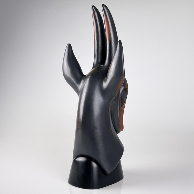 A large glazed stoneware sculpture of an Antilope - Rörstrand, Sweden ca. 1955 by Gunnar Nylund