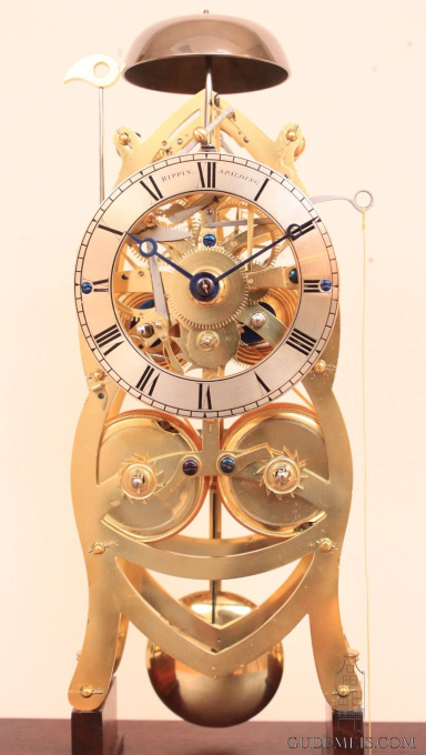 An English brass striking skeleton clock, Rippin Spalding, circa 1830 by Rippin Spalding Rippin Spalding