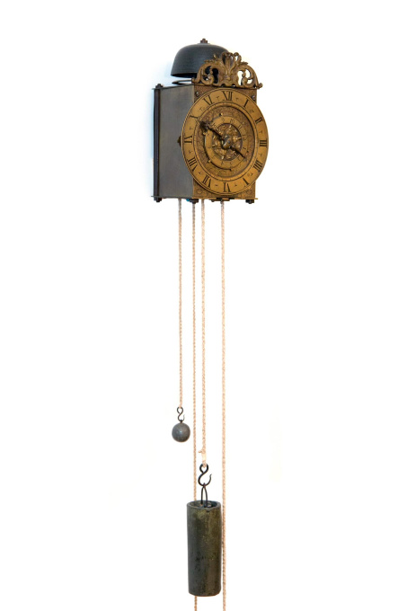 A French balance lantern clock , C.F. Suedois Angers, circa 1650 by C.F. Suedois Angers