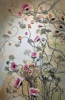"Pink Flowers' by Qiang liu