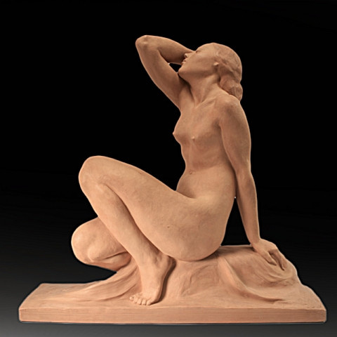 'NU FÉMININ' AN ART DECO sculpture  by Jean Ortiz
