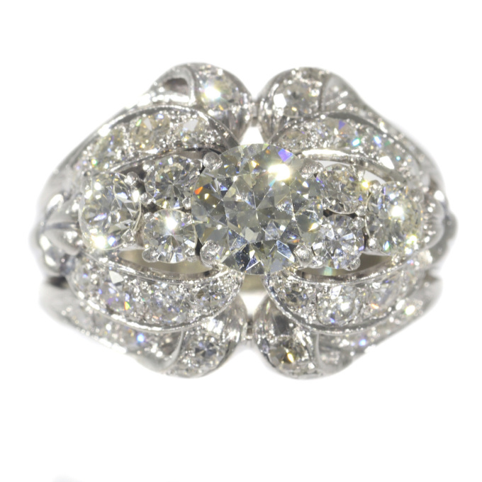 Vintage Fifties diamond cocktail ring by Onbekende Kunstenaar