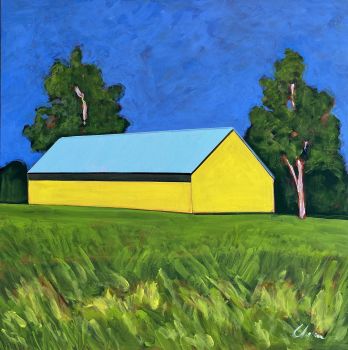 Melissa Chandon Sunshine Barn  oil on canvas 92 x 92 cm y 23 by Melissa Chandon