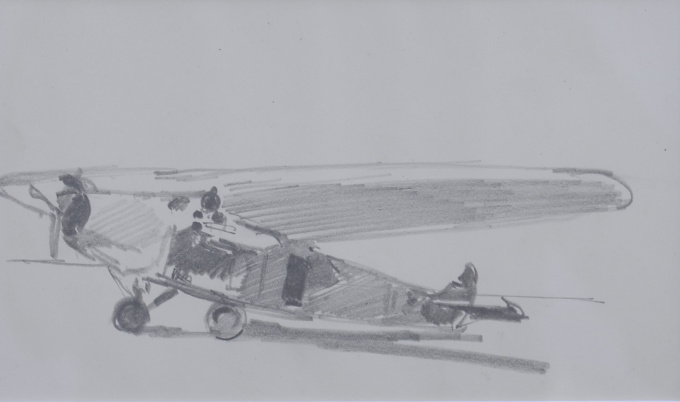 Drawing of an Airplane by Cornelis Vreedenburgh